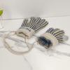 Thickened Striped Gloves Wool Winter Velvet Mittens Retro Knitted Gloves  Outdoor