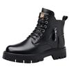 Men's Winter High-Top Cotton Snow Boots with Warm Velvet - Casual Leather Martin Boots