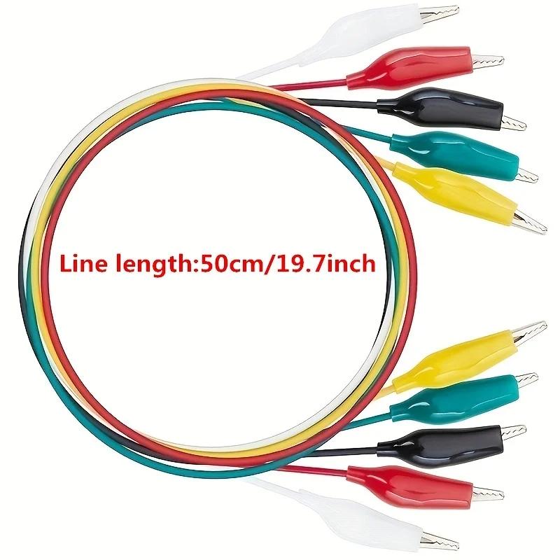 

10PCS Alligator Clips Electrical DIY Test Leads Alligator Double-ended Crocodile Clips Roach Clip Test Jumper Wire 46CM