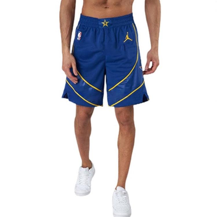 Jordan Logo Print Mid-Waist Basketball Shorts SW Fan Edition For The 21 Season NBA All-Star Game Men Bottoms Blue CV4787-495