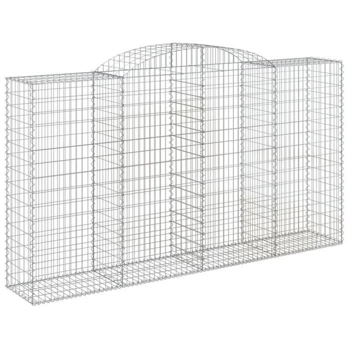 VidaXL Arched Gabion Baskets 2 Pcs 300x50x160/180 Cm Galvanized Iron, Gabion, Gabion Cage, Gabion Wall Basket, Wall 3146755