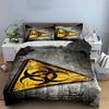 Biohazard Symbol Grunge Style Bedding Set (1 Duvet Cover, 2 Pillowcases, Duvet Not Included) Sofas