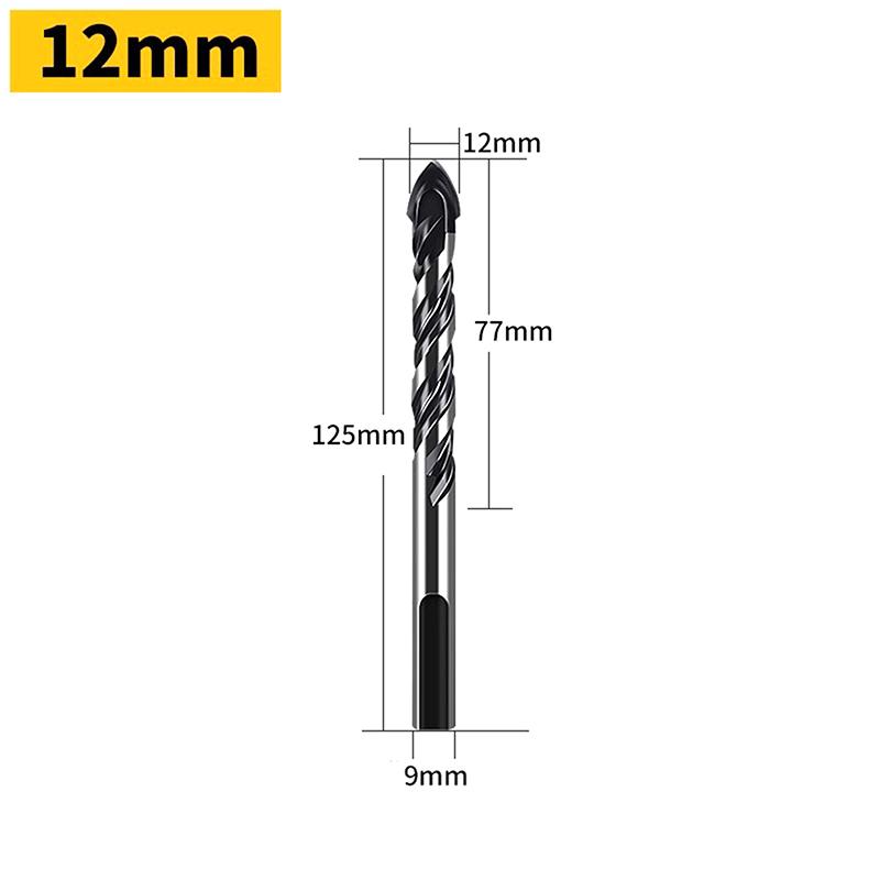 Kit di Punte da Trapano per Cemento da 3 mm a 12 mm Adatto per Vetro Plastica Legno Mattone Carburo di Tungsteno Trapano Lega Dura Punte da Trapano a Croce