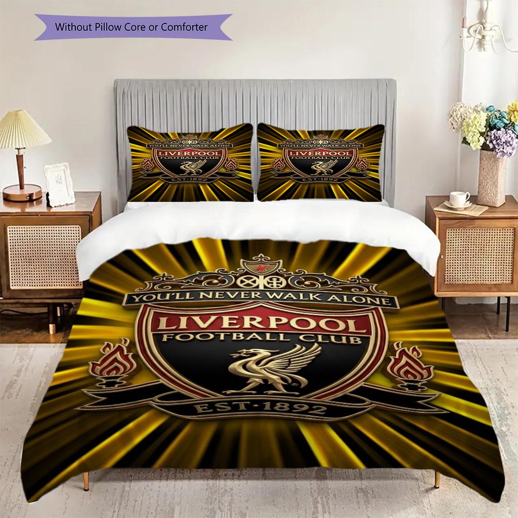 Liverpool Football Club Legacy Set Tre Pezzi (1 * copripiumino + 2 * federa, senza nucleo) Copripiumino e federa 2DFlat Morbidi e confortevoli