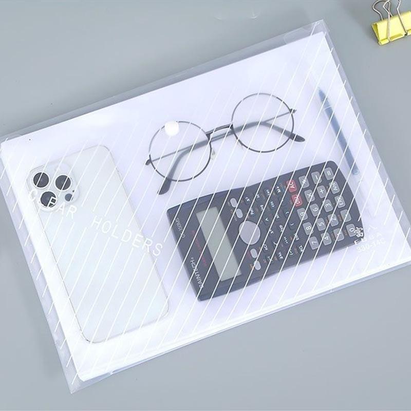 5/10pcs A4 File Bags Transparent Plastic Large-capacity Waterproof Snap-on Type Test Paper Storage Supplies for Archives TMZ
