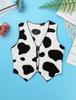 Unisex Kids Boys Girls Fancy Dress-up Flannel Sleeveless Printed Cosplay Theme Party Vest Waistcoat
