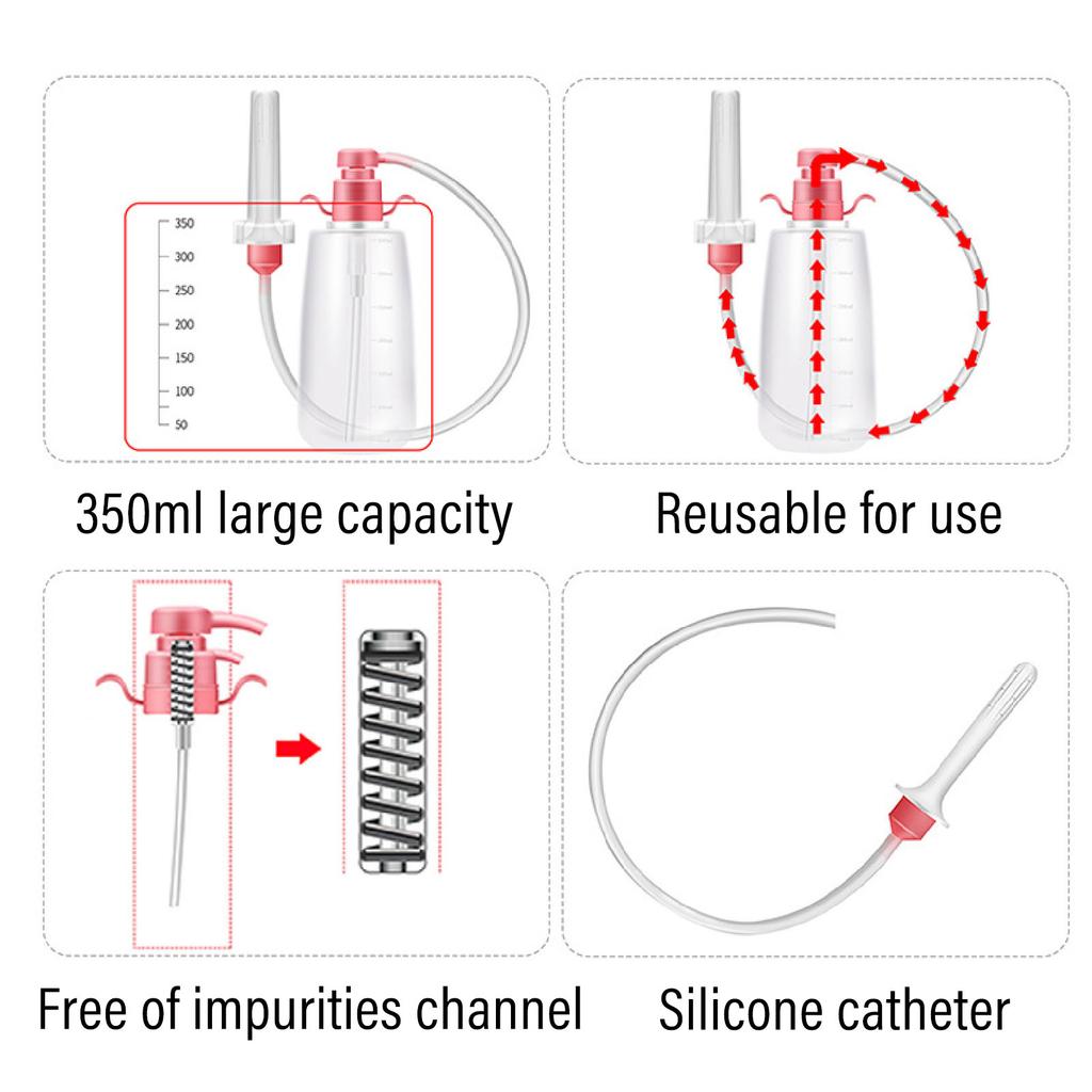 350ml Vaginal Cleansing System Bottle 12 Holes Reusable Anal Douche Cleaning Kit for Home