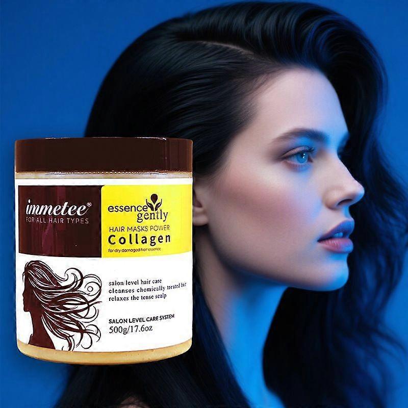 Collagen Hair Mask, Argan Oil Hair Mask Essence for Dry & Damaged Hair, Hydrating, Smooths and Nourishes, Deep Repair Hair Conditioner Mask for All Ha