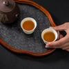 Elegant Oval Oval Glass Tea Set Multi-functional Glass Storage Box Wooden Wooden Tray Fruit Display