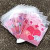 60pcs Romantic Heart Pink OPP Self-adhesive Bag Candy Small Gift Packaging Bag Couple Wedding Party Festival Gift Decoration Bag Supplies