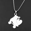 I Love Roller Skates Sympol Chain For Women Men Stainless Steel Gold Color Sports Femboy Egirl Design Pendant Necklace Jewelry
