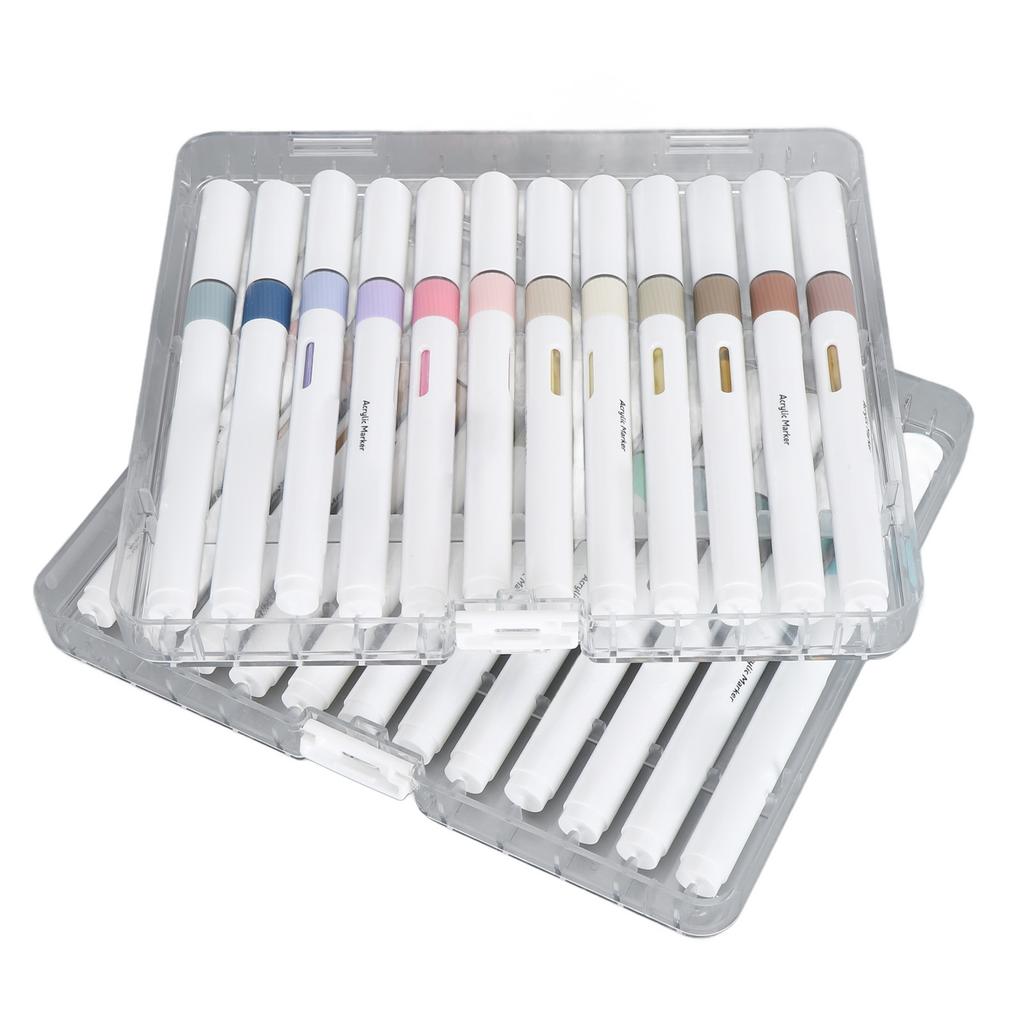 24 Colors Marker Pen Direct Liquid Soft Head Acrylic Paint Pens for Wood Metal Plastic Fabric DIY