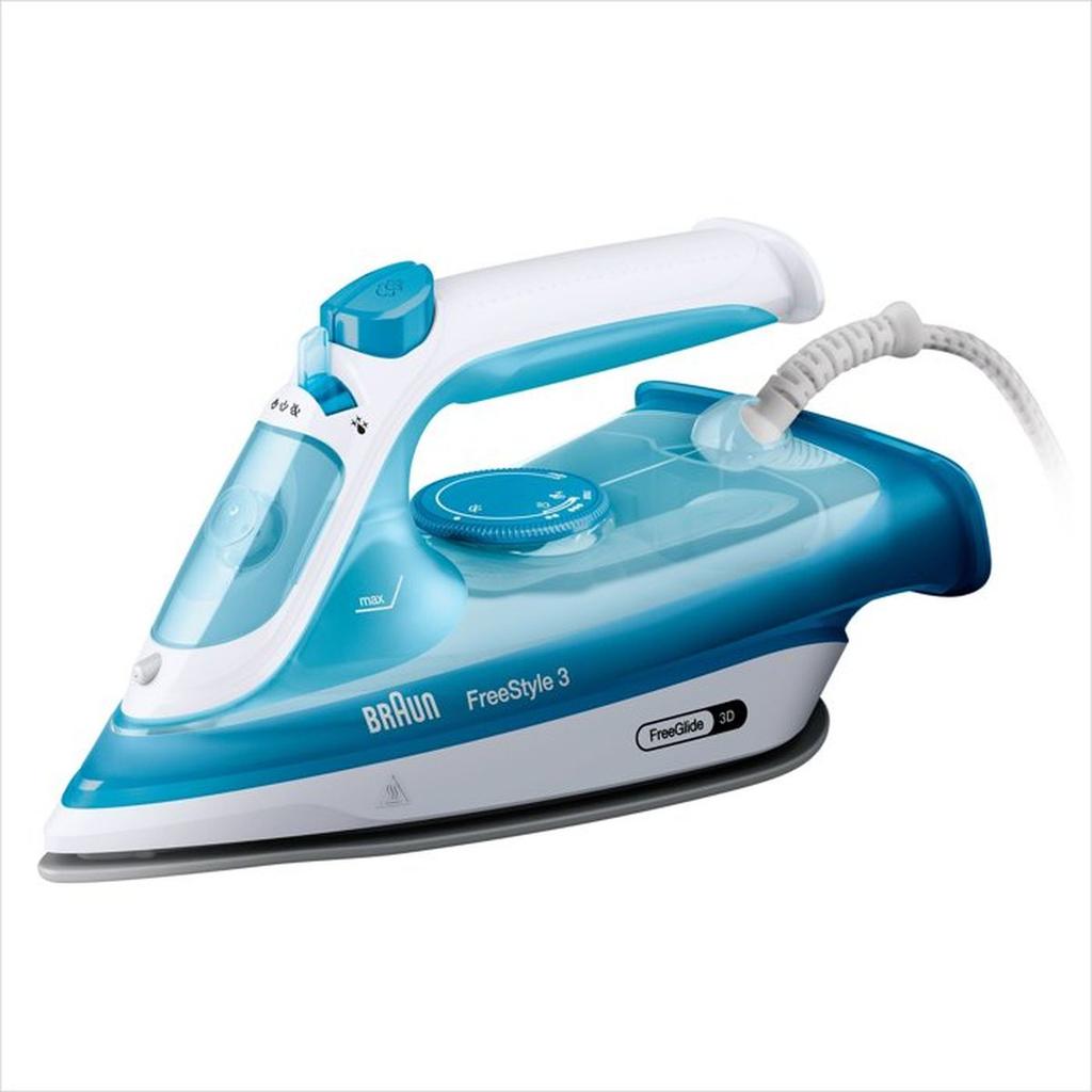 Fer a vapeur BRAUN FI3144 BL FreeStyle 3 - Semelle SuperCeramic - Puissance 2400 W - Vapeur constante 45 g/min