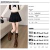 2025 Autumn/Winter Women's Retro Suede High-Waisted Tassel A-Line Mini Skirt
