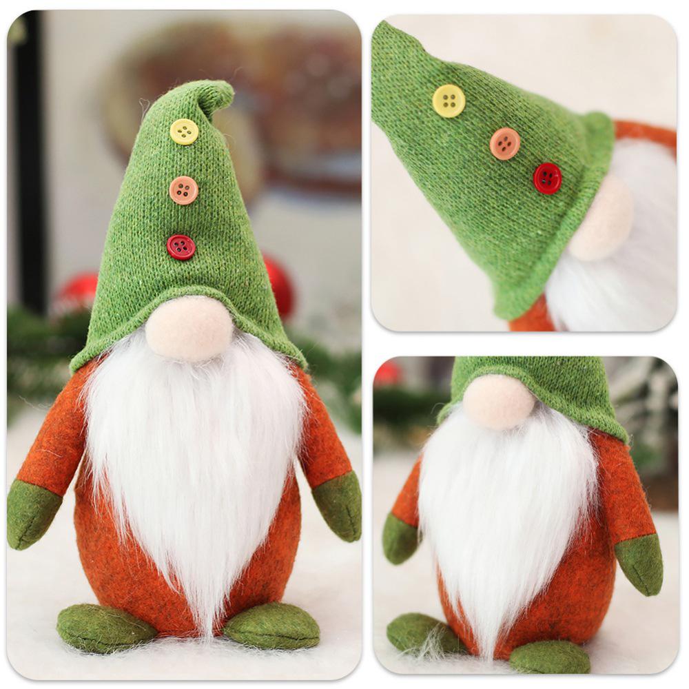 Faceless Elf Christmas Figure - Green Santa Claus Nordic Decoration