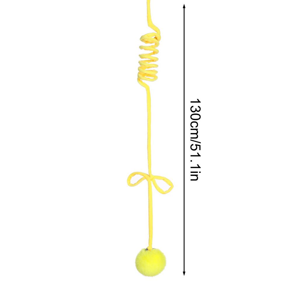 1PC Spring Plush Large Ball Cat-Teasing Stick Retractable Elastic Rope Cat Toy Self Pleasure Hanging