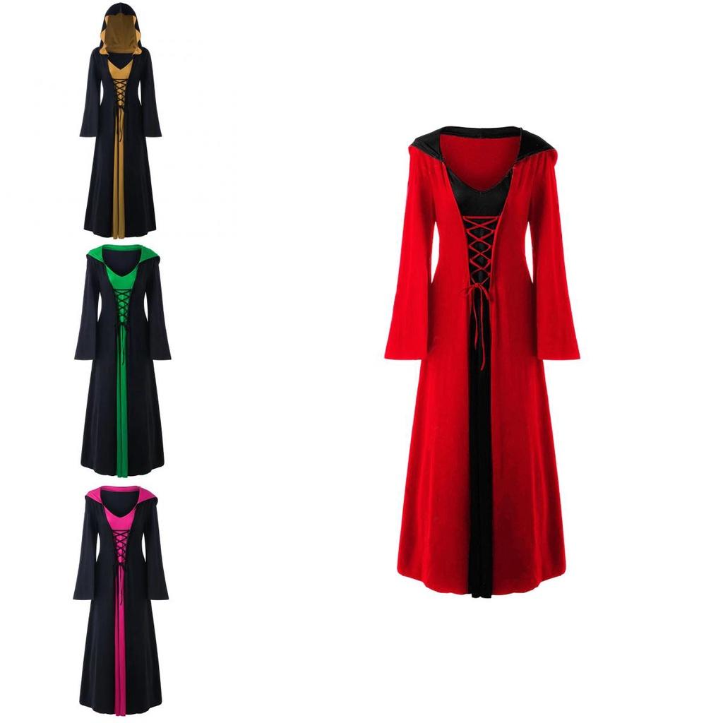 Enchanting Long Sleeve Medieval Gothic Dress Perfect For Halloween Cosplay Events