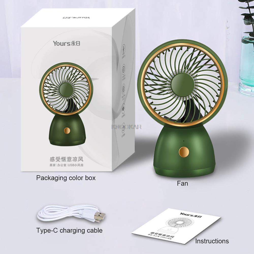 Portable Cooling USB Desktop Mini Fan 3 Speed Personal with 360 Rotation Adjustable Angle for Office Household Traveling