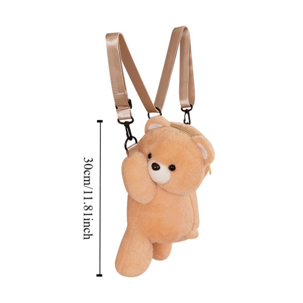 Large Capacity Plush Bear Crossbody Bag Plush Toy Animal Shoulder Bag Children Backpack  Students