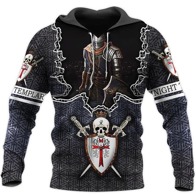 3D Printed Skull Graphics Men's Hoodie Tops Fashion Unisex Sweatshirt Spring Hip Hop Streetwear Oversized Casual Men's Clothing