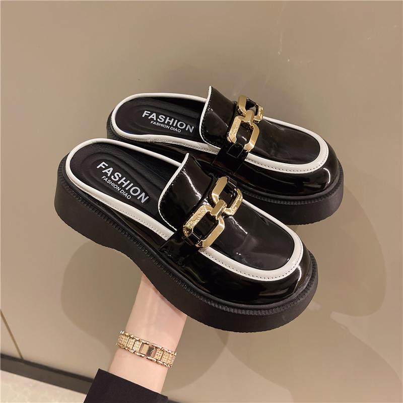 Thick Bottom Round Head Combination Fashion Comfortable Non-slip Breathable Single Shoes Women Fashionable Slippers