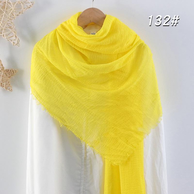 Sciarpa da donna in cotone lino seta - Per tutte le stagioni, colore unito, versatile foulard per testa e parasole