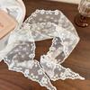 Retro Floral Lace Embroidered Triangle Headscarf Fashion Bandanas Neck Scarf White Woven Floral Hair Scarf Headband Neck Scarf
