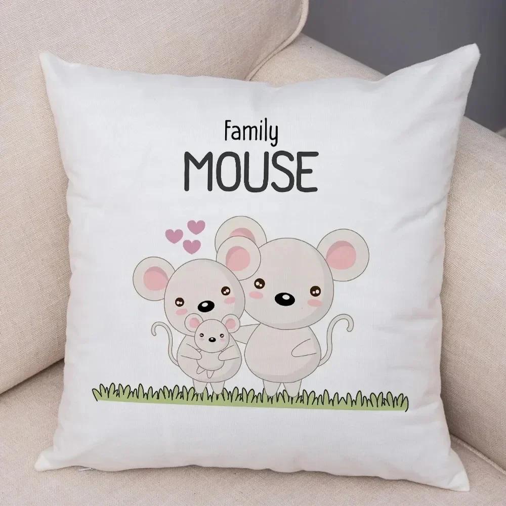 Luxury Home Decor Pillow Cover Car Living Room Sofa Cushion Cover Animal Family Pattern Cushion Cover