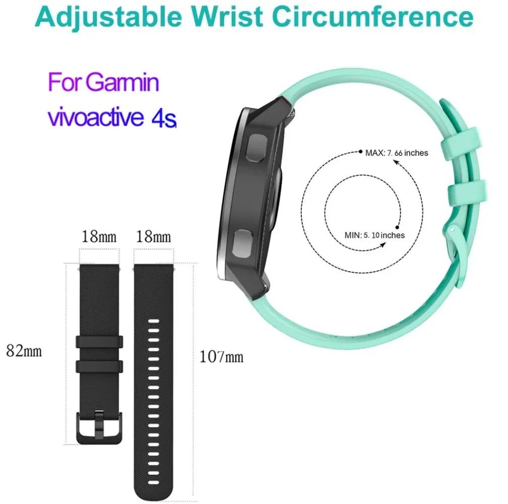 Soft Strap For Garmin Venu 2S Vivomove 3S Wristband 18mm Silicone Smart Watch Band Bracelet Replacement Accessories