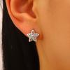 Earrings Necklace Star Shape Ear Studs with Imitation Pearl Detail Adjustable Chain Bracelet Dating Gatherings Jewelry Gift