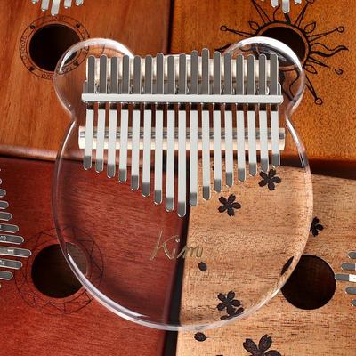 KIMI Piano de Polegar Kalimba Acrílico Transparente de 17 Teclas