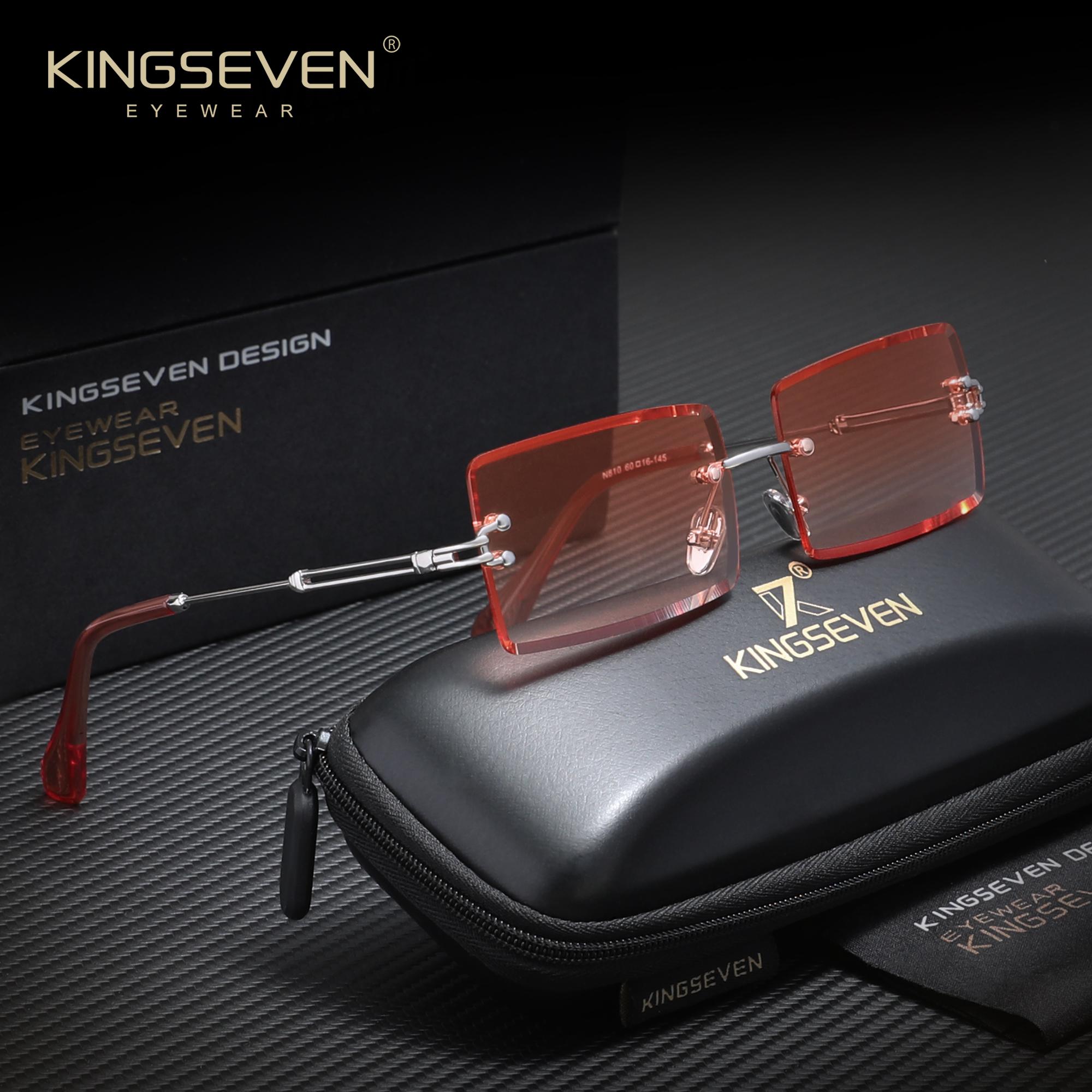 KINGSEVEN Rectangle Frameless Women s Sunglasses Luxurious Fashion Gradient UV400 Glasses Leisure Vacation Eyewear дубильная кора