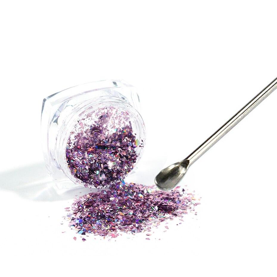 3pcs Stainless Steel Nail Art Stirring Rod Tool Powder Liquid Picking Spoon Crystal Handle Stir Stick for UV Gel Polish