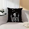 1pc Halloween Skull Design Pillowcase. Soft and Comfortable Short-pile Polyester Fabric, Single-sided Print, Does Not Include Pillow Insert. Multiple
