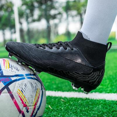 Fußballschuhe Stiefel Hoher Schaft Langer Stollen Männlich/weiblich Hochelastische Socken Trainingsschuhe Kunstrasen Kinderfußballschuhe