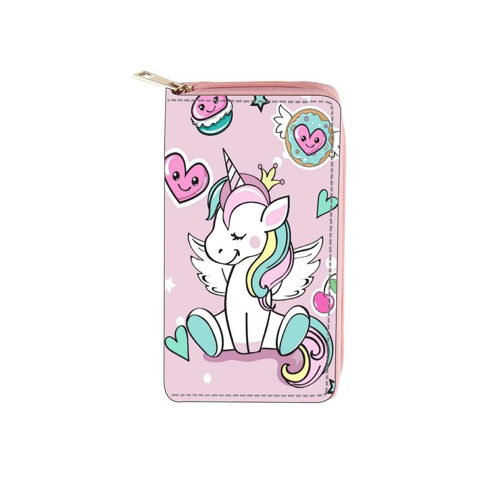 

Женский кошелек Кошелек-клатч с длинной молнией «Единорог», кошелек-сумка, цифровая проверка