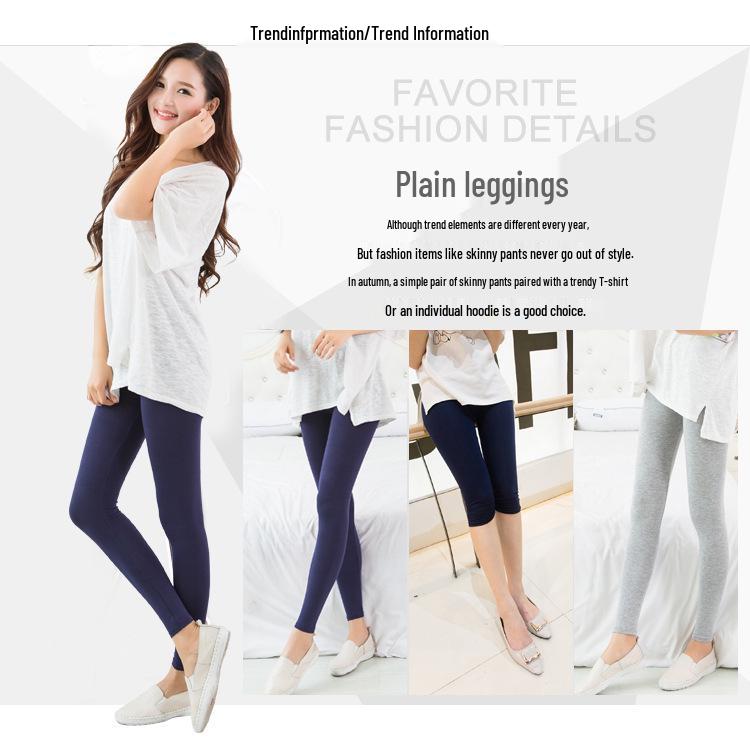 Leggings da Yoga Neri Elasticizzati in Modal da Donna - Taglie Forti, Lunghezza 3/4, Sottili per Primavera & Autunno
