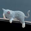 4Pcs Cartoon Cats Miniature Figurines Resins Craft Figures Computer Monitors Desktop Decors Car Central Screen Ornaments