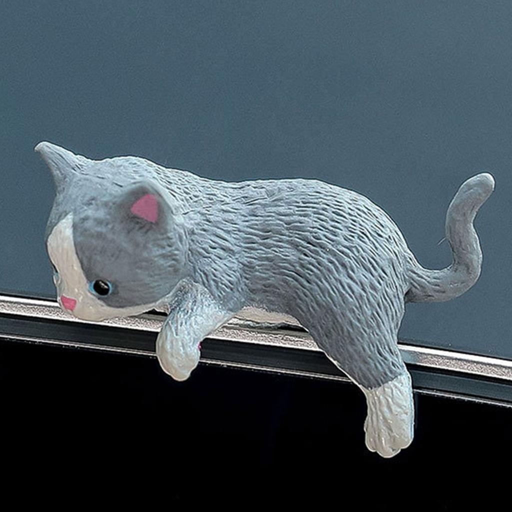 4Pcs Cartoon Cats Miniature Figurines Resins Craft Figures Computer Monitors Desktop Decors Car Central Screen Ornaments