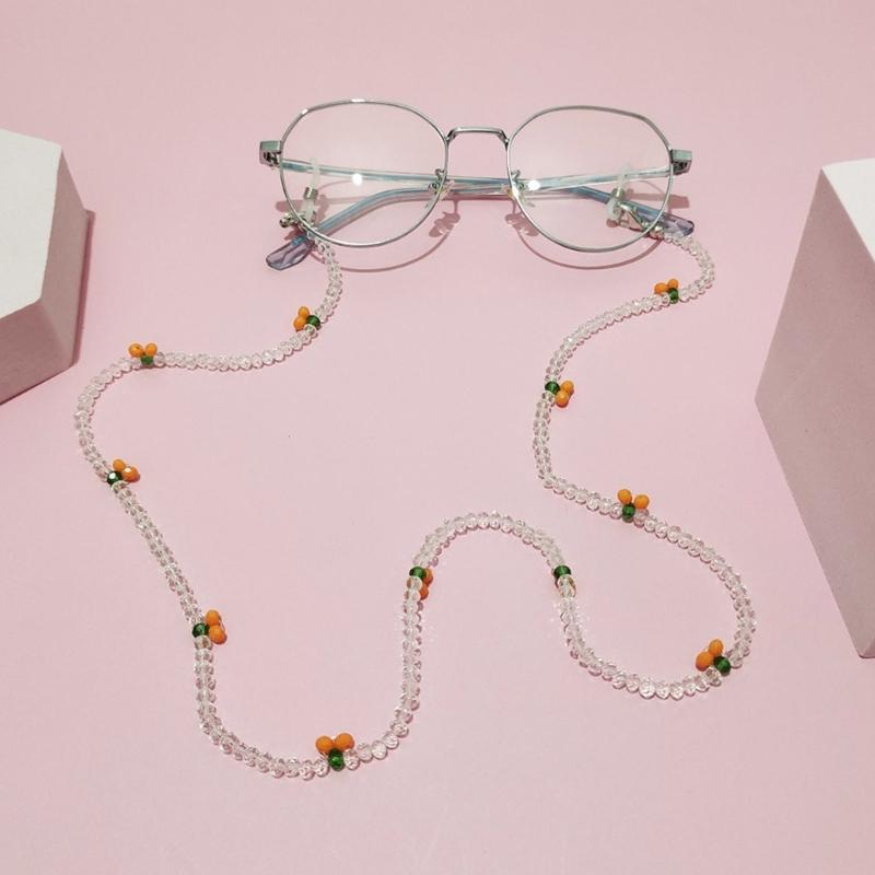 Retro Cherry Eyeglasses Chain Sophisticated Sunglasses Lanyard Accessory With Pearls And Cherry Embellishments