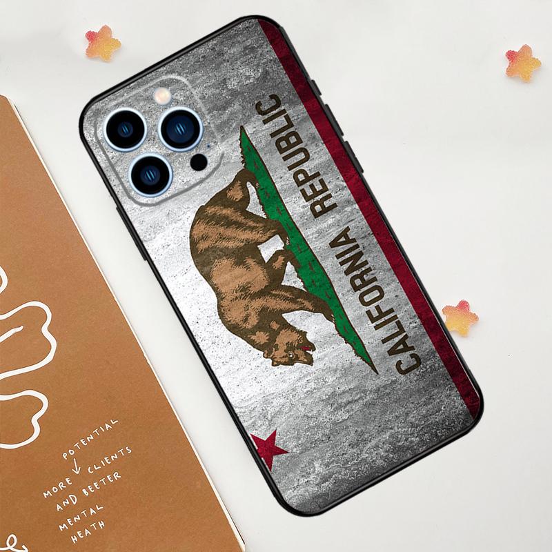 California Flag Phone Case For iPhone 17 Pro Max 14 11 15 16 Pro Max 13 12 mini 16 Plus 16e 17 Air Funda