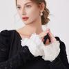 White Lace Faux Sleeves Pair with Gathered Opening for Top Styling Dress Looks and Costume Accessory Wear