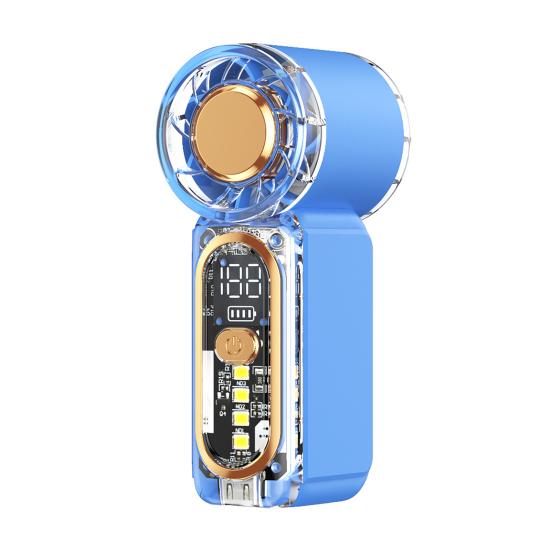 Handheld Fan with Transparent Body Mini Portable Personal Fan Digital Display