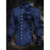 Halloween Thema Mannen Halloween Kostuums Schedels Shirt Knoopsluiting Shirt Casual Overhemd Lange Mouw Donkere Gotische Stijl Tops