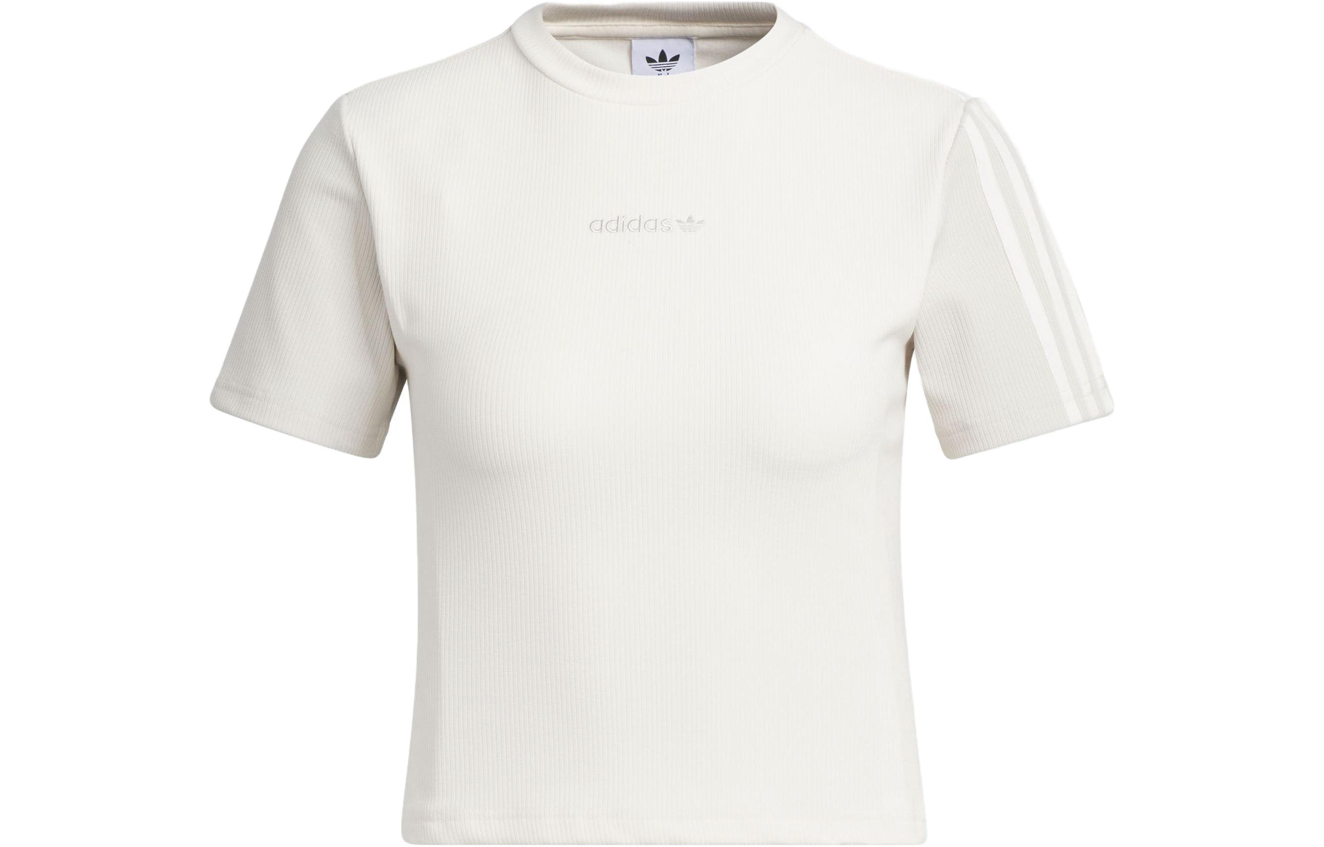 Adidas Originals Crop Tops Women s Pink White Crew Neck Moderate IU4847 XS