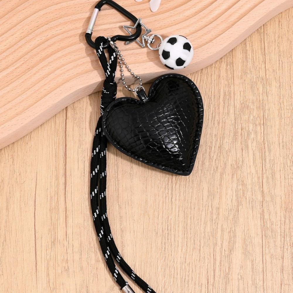 Basketball Braided Rope Car Keyrings PU Love Football Bag Charm Leather Heart Keychain  Kids Gifts