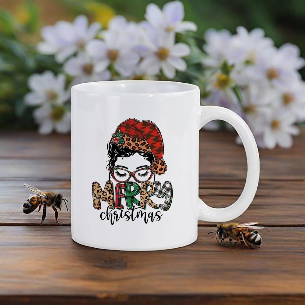 

Christmas Themed Mug Santa Hat Pattern Coffee Mugs Santa Design Breakfast Cup Red Green Series Ceramic Cups Best Gift For Xmas 330ml