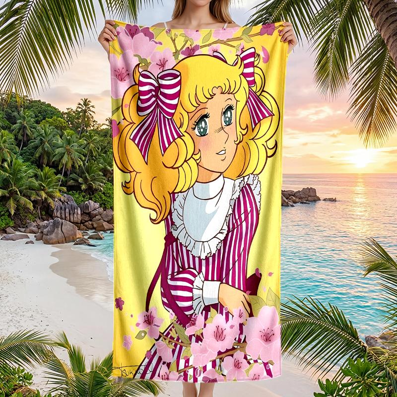 Candy Candy Fashion Beach Towel: Ideal for Summer Adventures Soft, absorbent and quick drying suitable for swimming and bathing