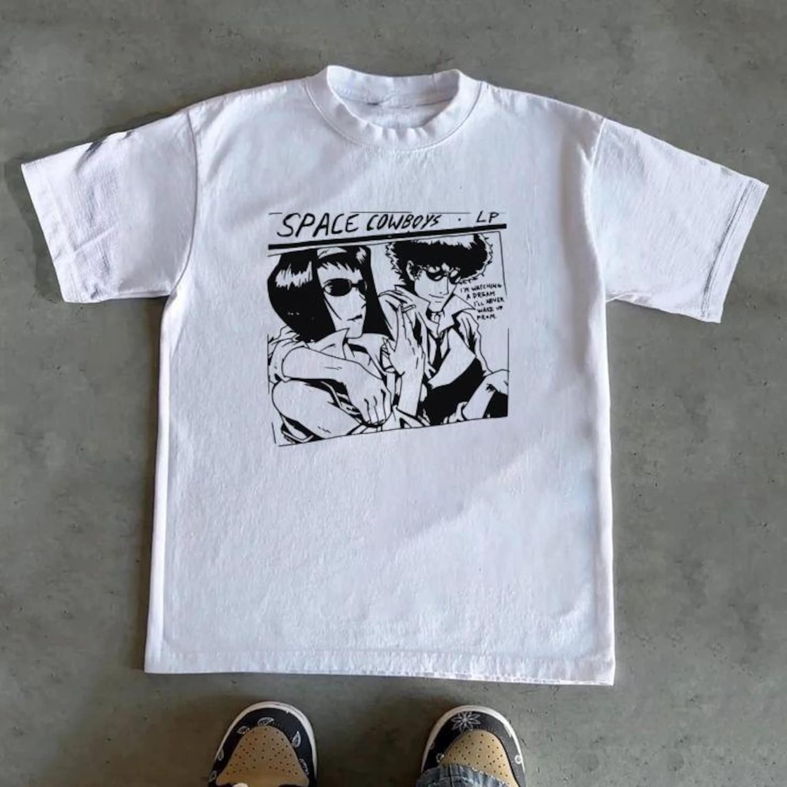 Vintage Cowboy Bebop Inspired Shirt, Spike Spiegel, 90s Anime Manga Aesthetic Retro Streetwear Tee M