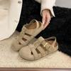 2025 New Summer Sandals Hole Shoes Flat Bottom Boken Shoes Women's Wear Casual Versatile Lazy One Pedal Hollow